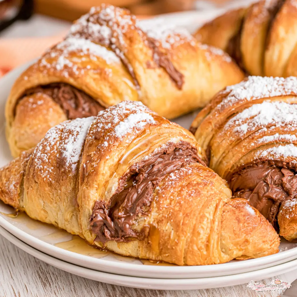 air fryer croissants with nutella - final presentation