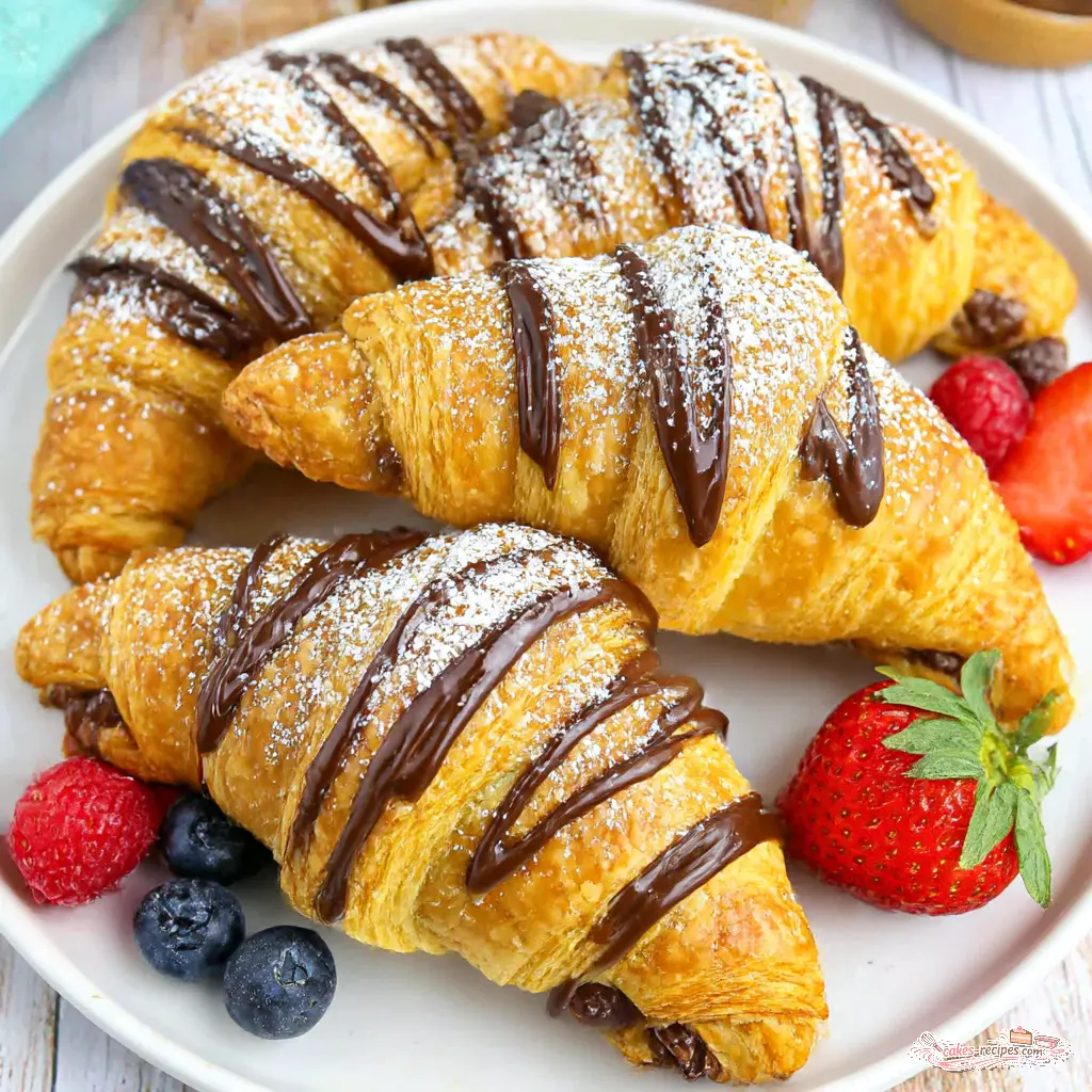 air fryer nutella croissants - final presentation