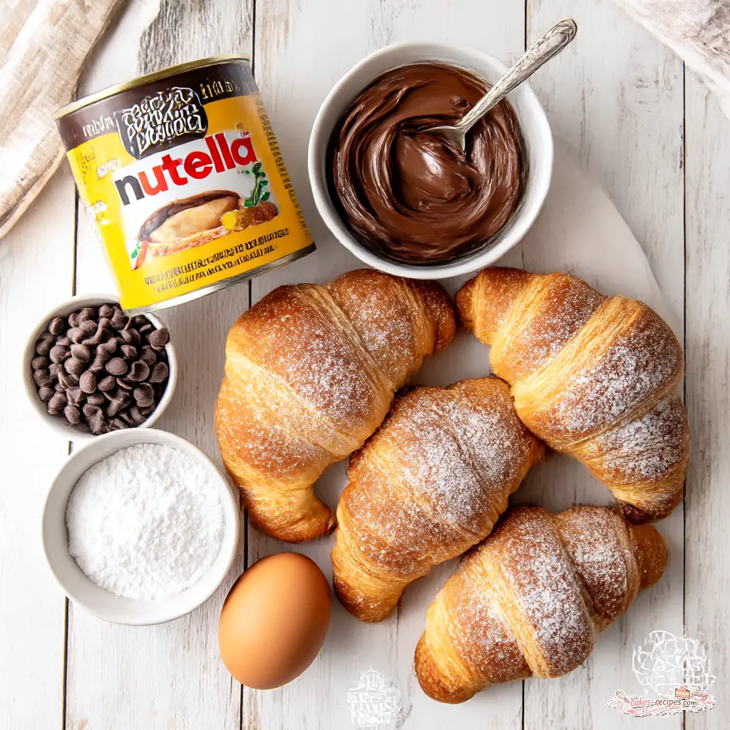 air fryer nutella croissants - main ingredients