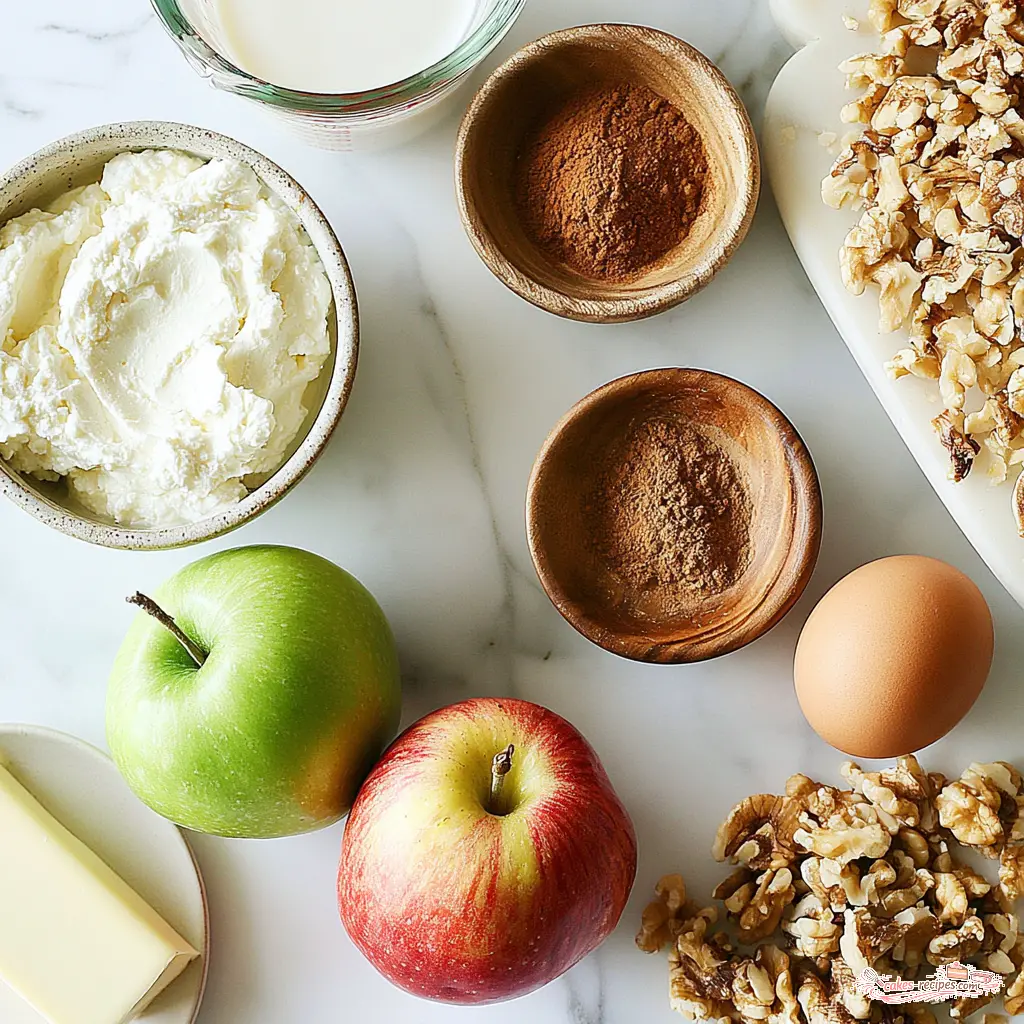 apple cinnamon ricotta bread - main ingredients