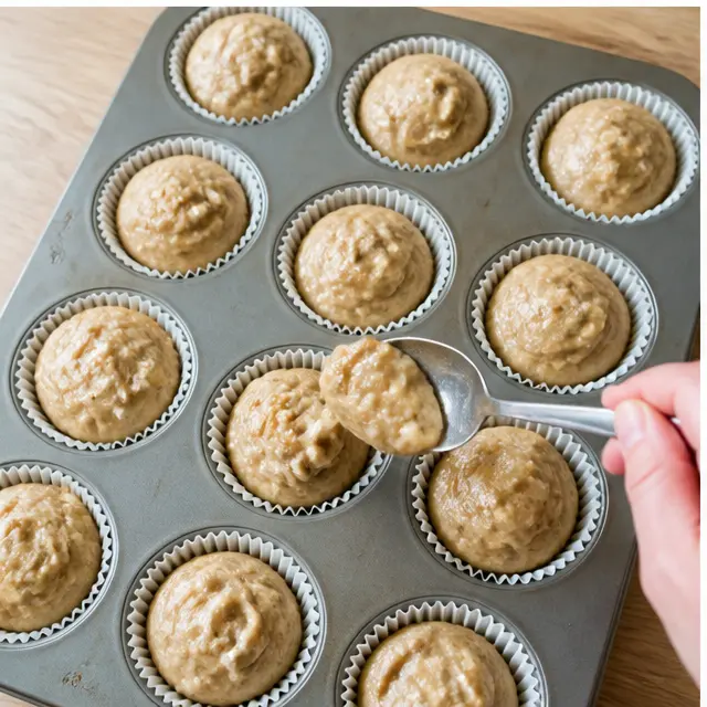 Fill muffin liners to the top with batter