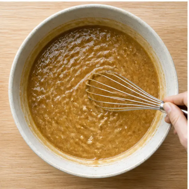 Step 3: Whisk the wet batter ingredients together smoothly