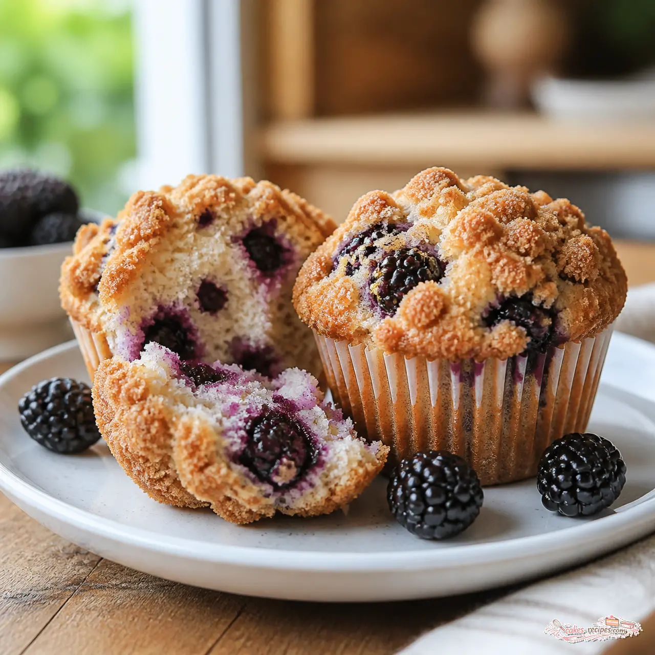 blackberry crumb muffins - final presentation