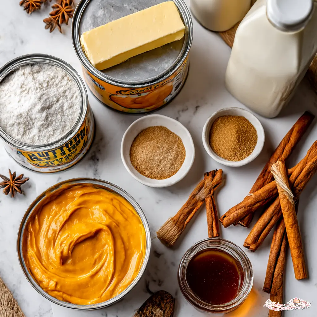 brown butter pumpkin bread - main ingredients