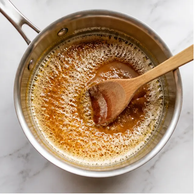 Step 1: Brown the butter until amber