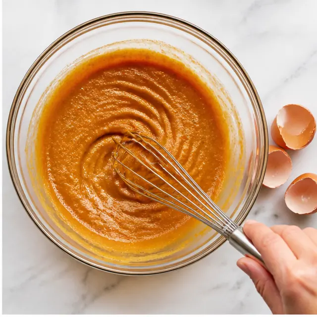Step 2: Whisk wet ingredients until glossy