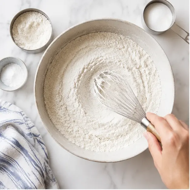 Whisk dry ingredients in mixing bowl