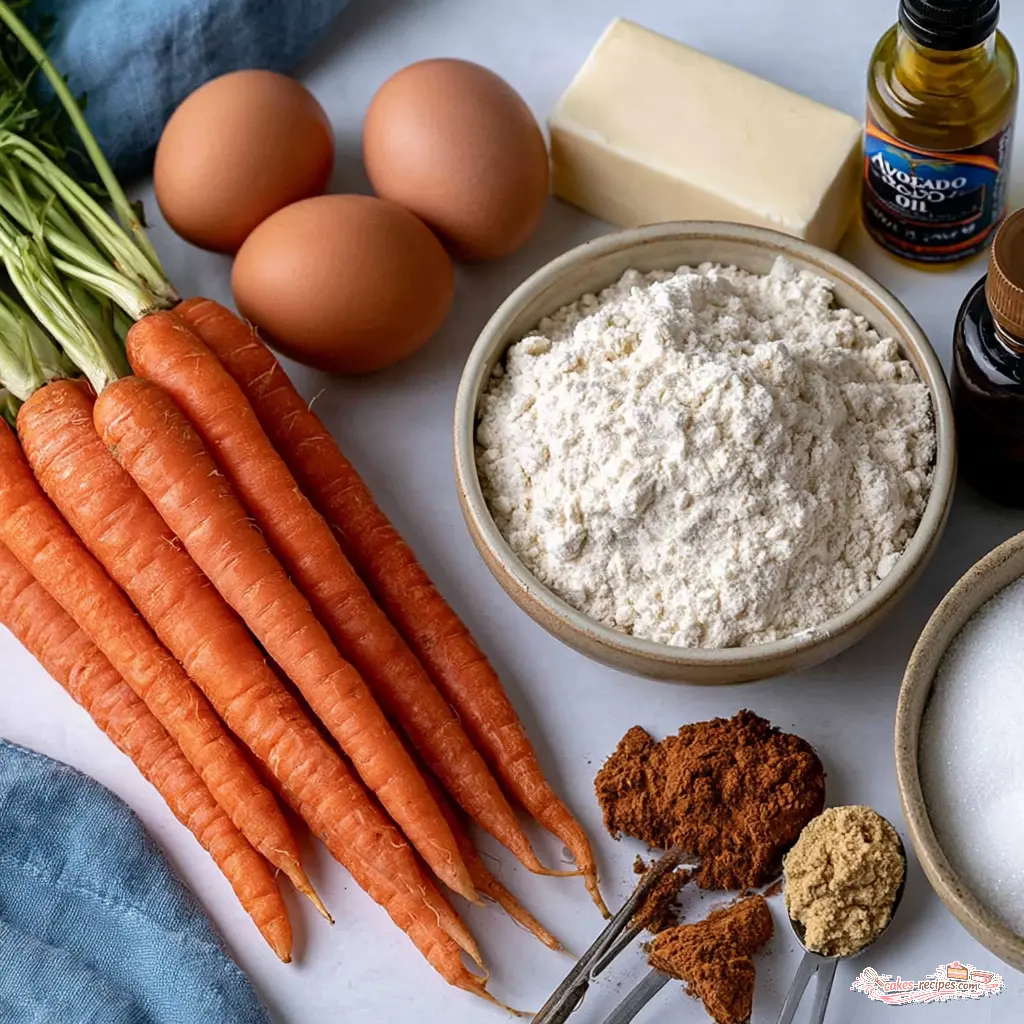 carrot muffins - main ingredients