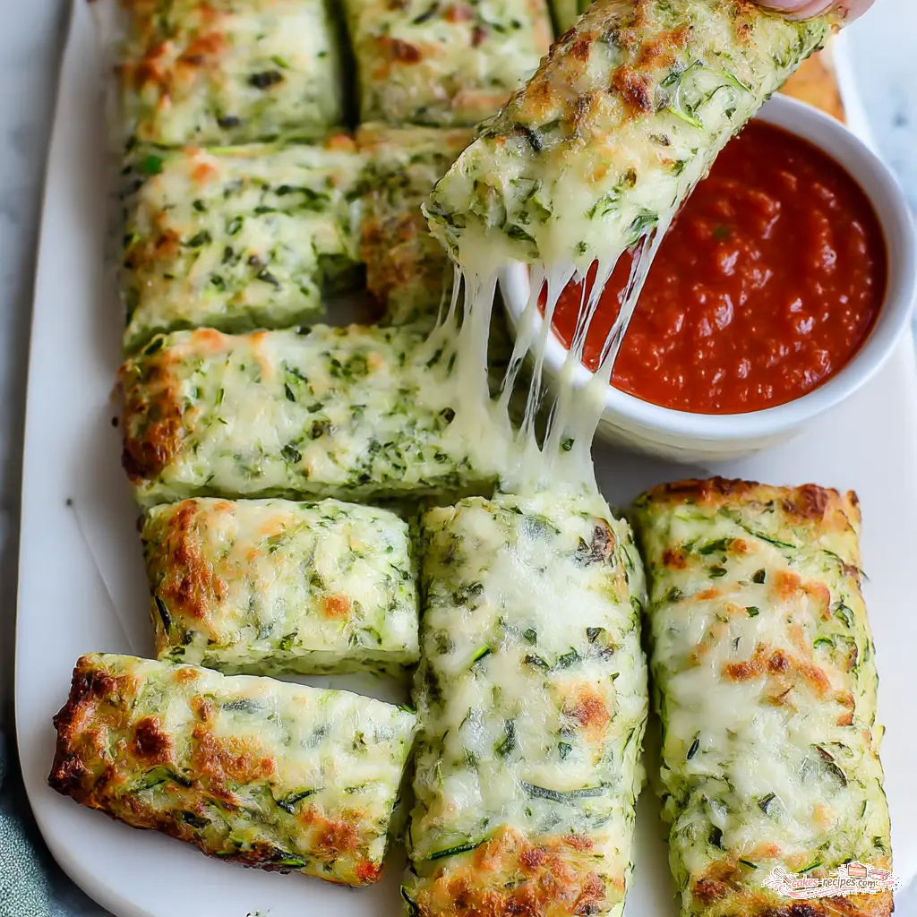 cheesy zucchini breadsticks - final presentation