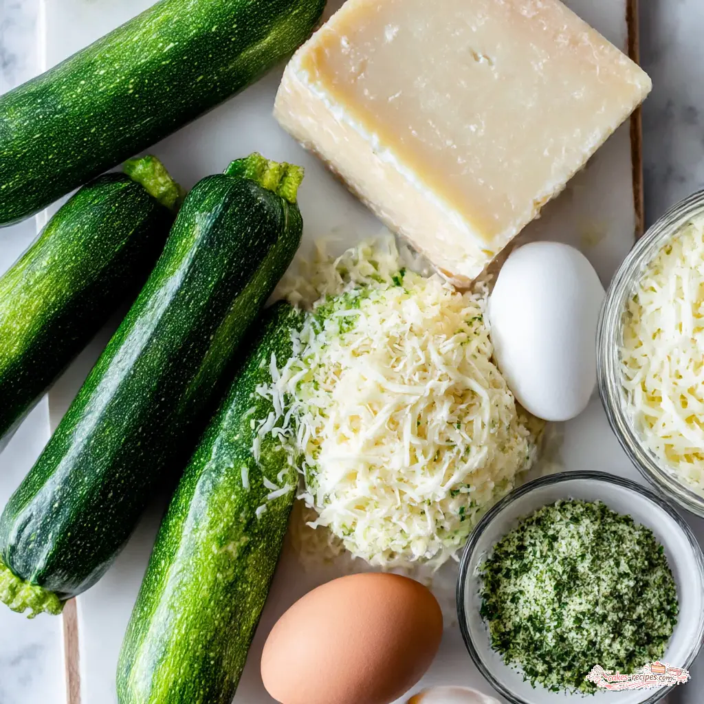 cheesy zucchini breadsticks - main ingredients