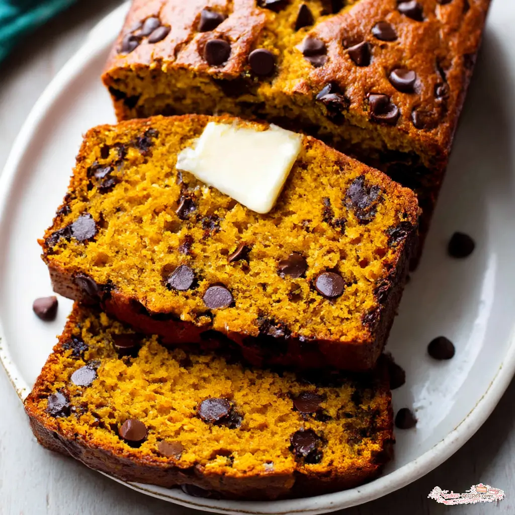 chocolate chip pumpkin bread - final presentation