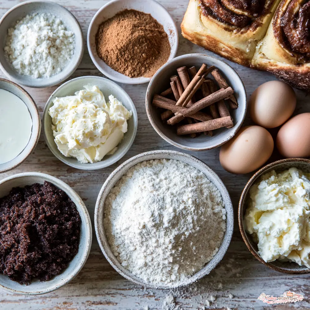 christmas morning cinnamon rolls - main ingredients