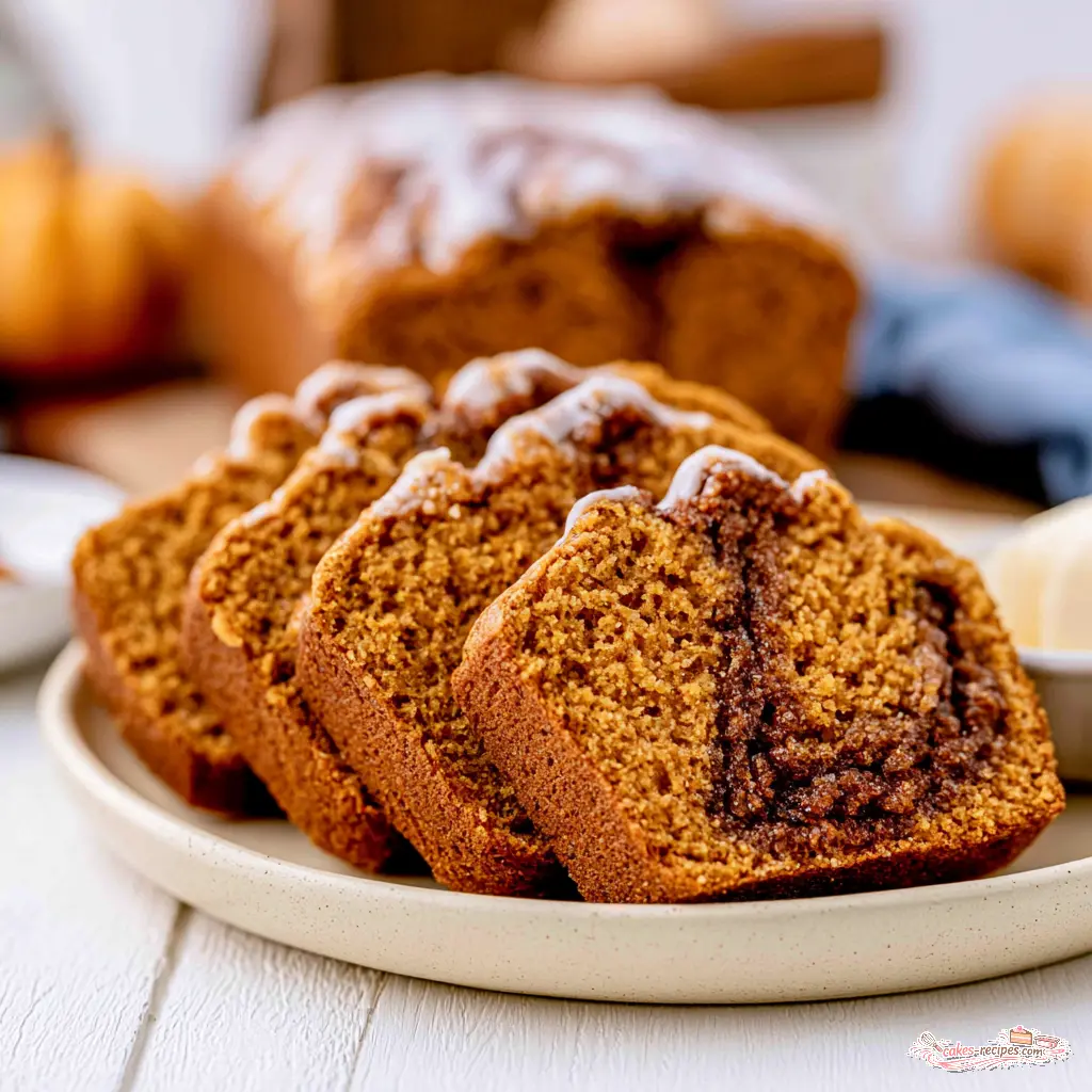 cinnamon swirl pumpkin bread - final presentation