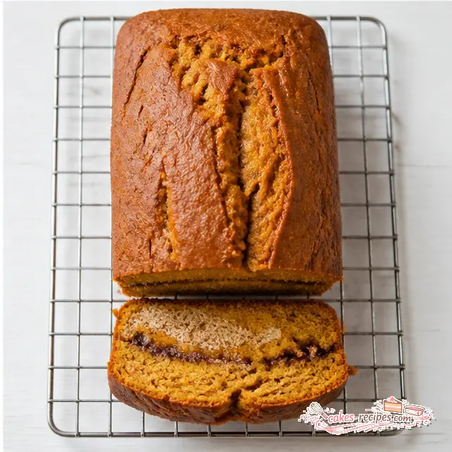 Bake and cool the loaf to reveal the golden swirl ribbon