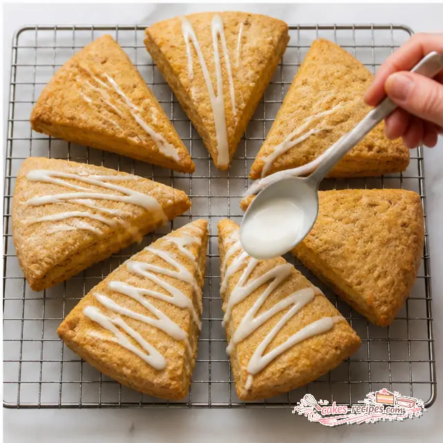Step 4: Bake until golden and finish with glaze and pumpkin icing
