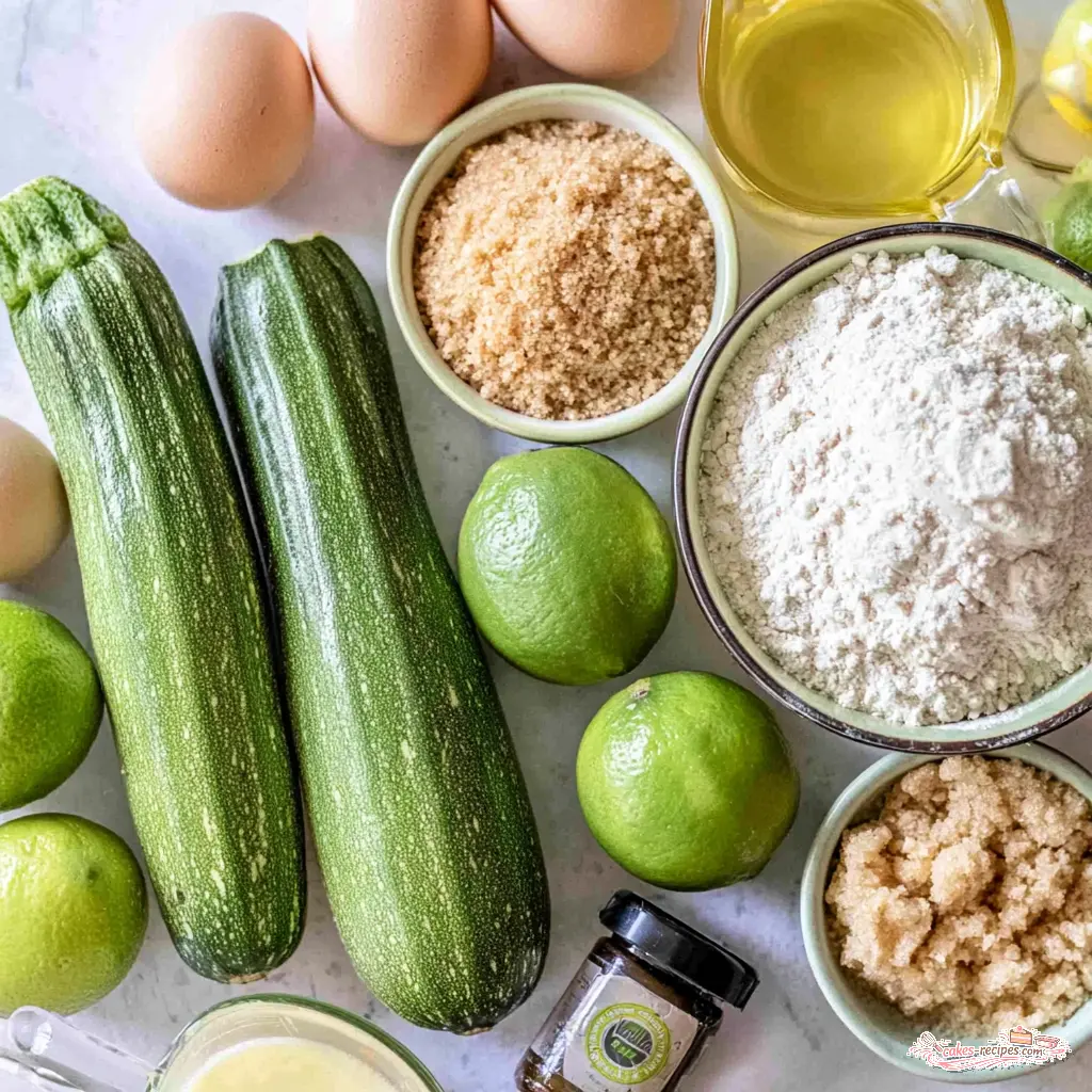 courgette lime cake - main ingredients