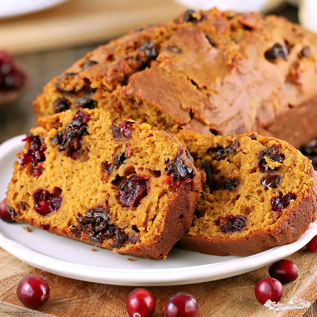 cranberry pumpkin bread - final presentation