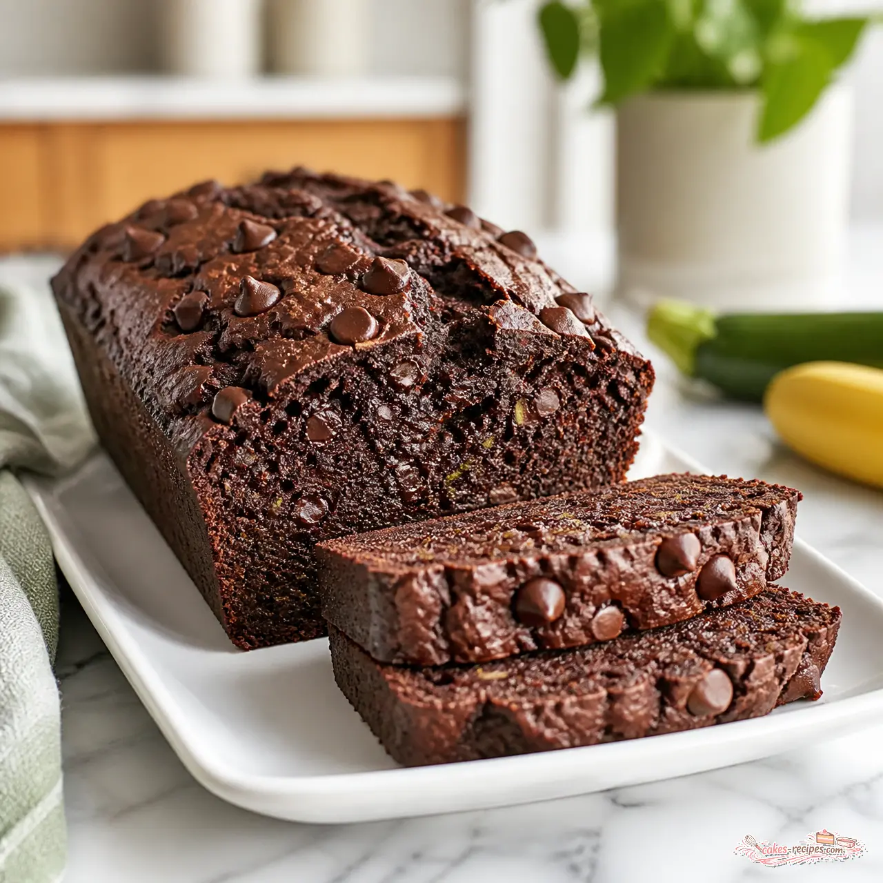 double chocolate zucchini banana bread - final presentation