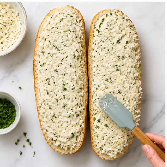 Step 3: Spreading the mozzarella and mayonnaise topping to the edges