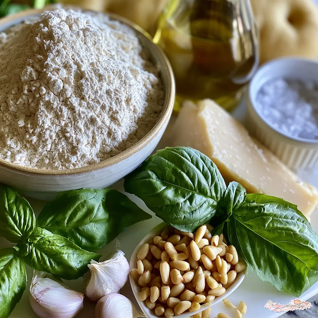 homemade focaccia - main ingredients