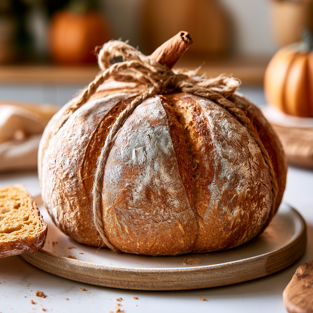 honey pumpkin sourdough bread - final presentation