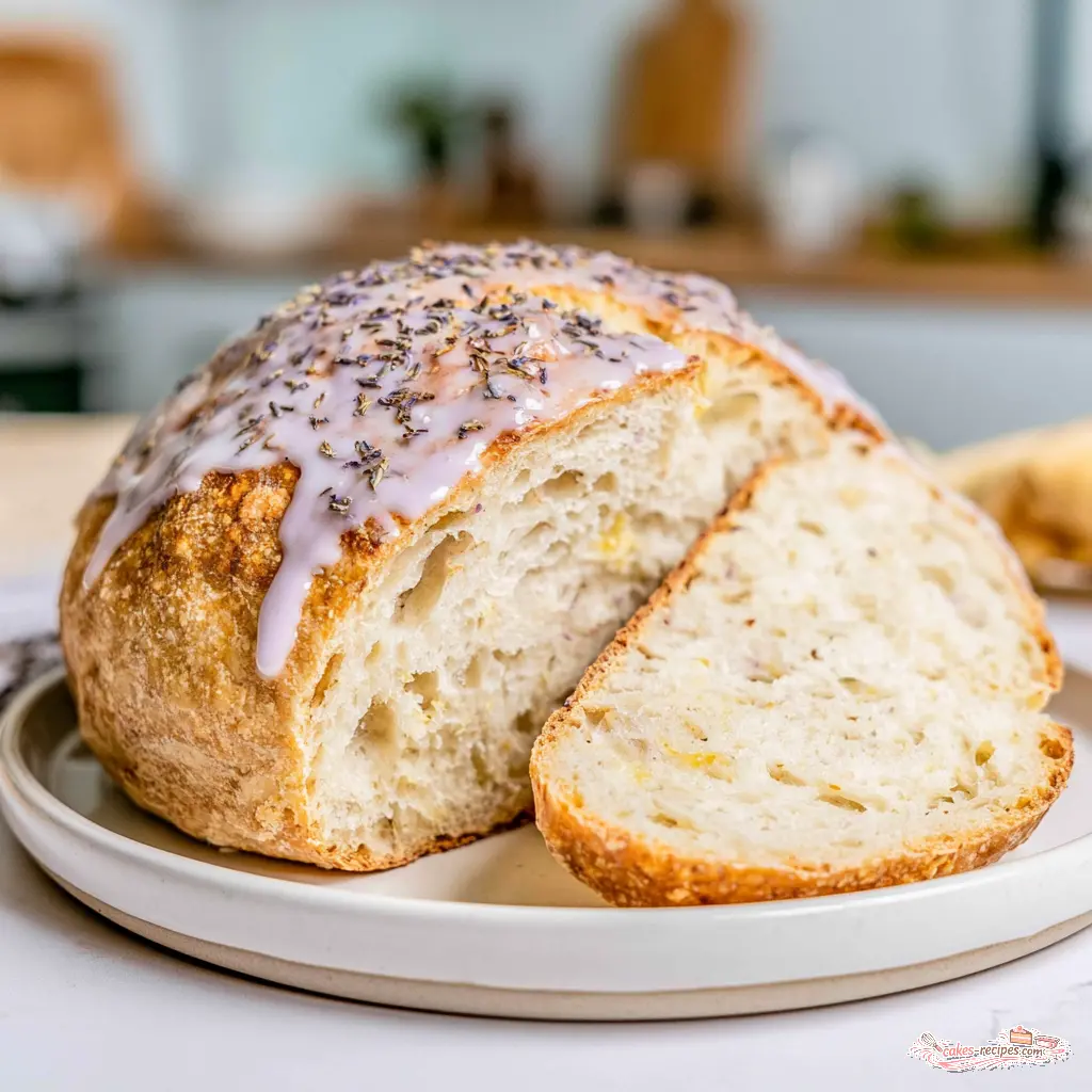 lavender lemon sourdough loaf - final presentation
