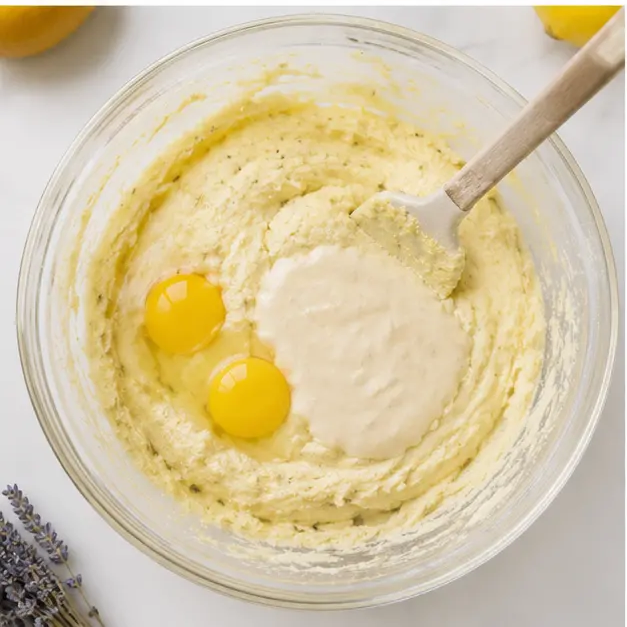 Step 3: Adding eggs and sourdough discard to the batter