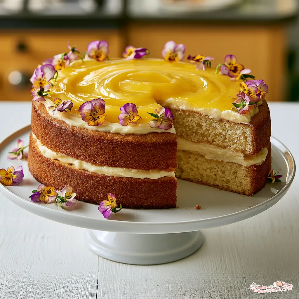 lemon curd almond cake - final presentation