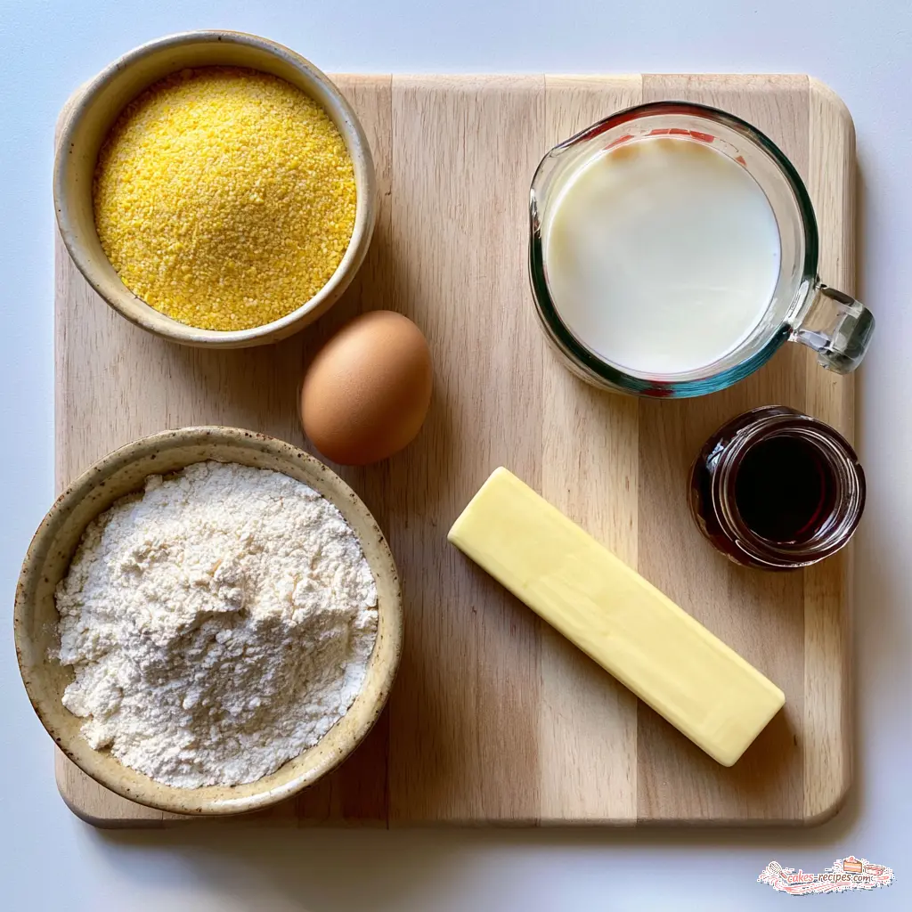 maple cornbread muffins - main ingredients