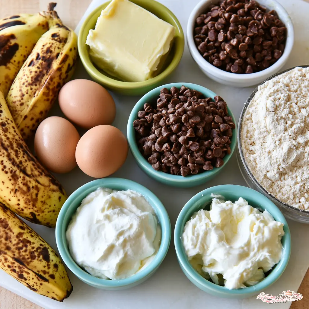 moist banana bread - main ingredients