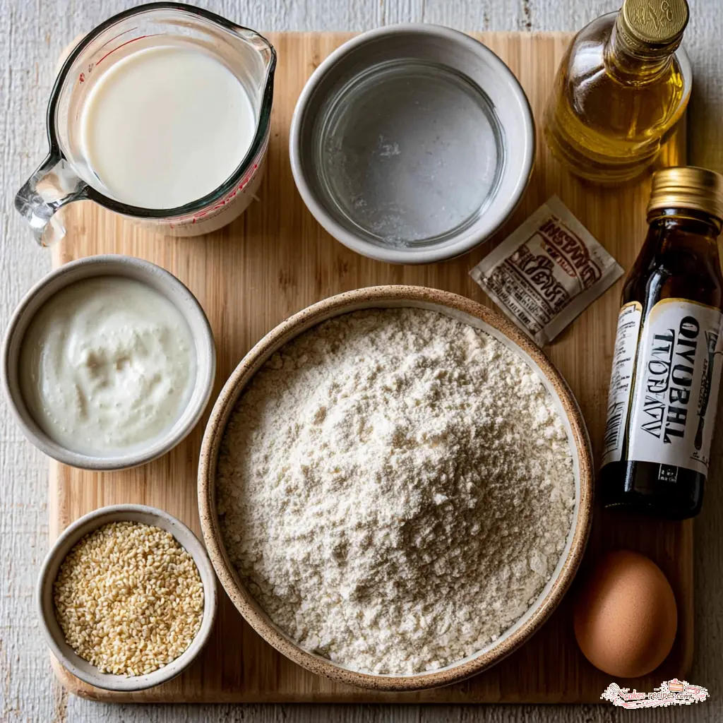 no knead turkish bread - main ingredients