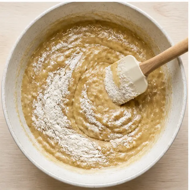 Step 3: fold in the dry ingredients until just combined