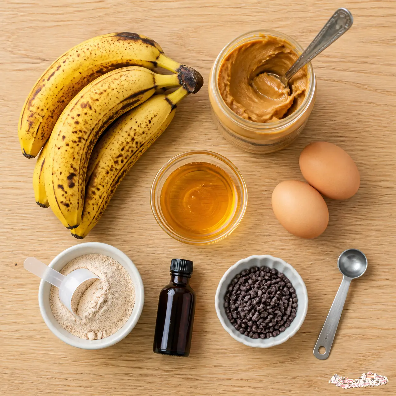 peanut butter banana protein muffins - main ingredients