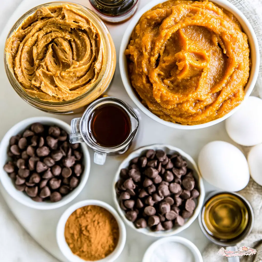 peanut butter pumpkin bread - main ingredients