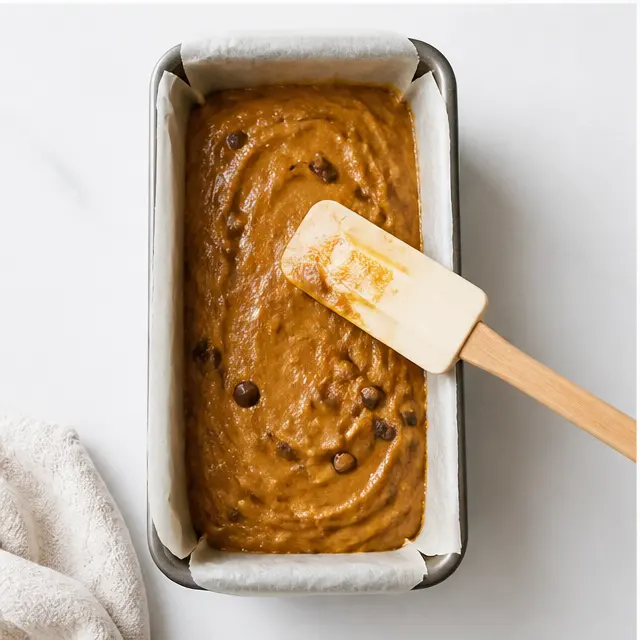 Step 3: Pouring the batter into the loaf pan