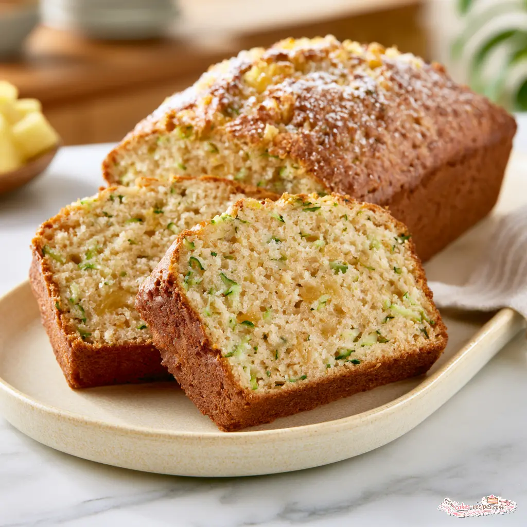 pineapple zucchini bread - final presentation