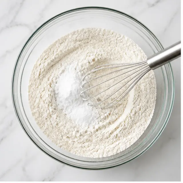 Step 1: Whisking dry ingredients together
