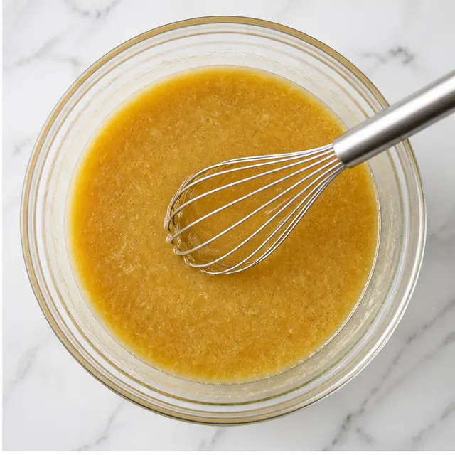 Step 2: Beating wet ingredients into smooth batter