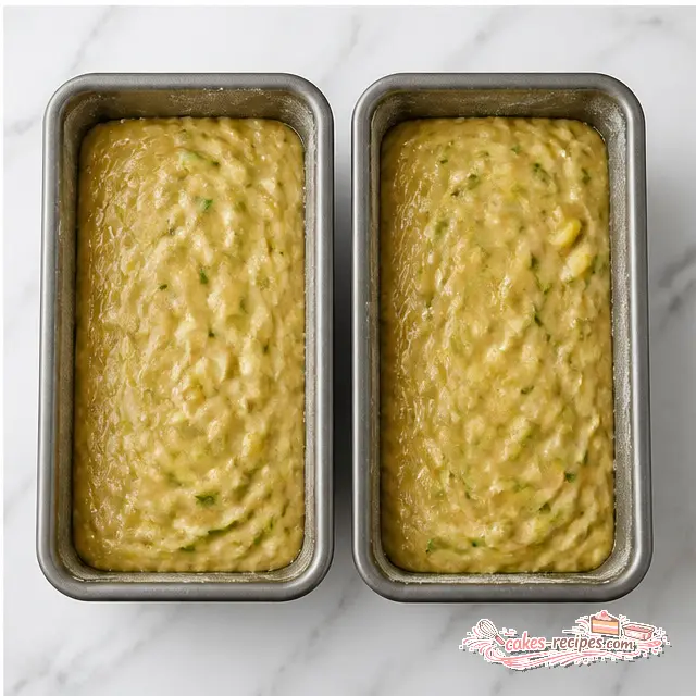 Step 4: Filling loaf pans ready for baking
