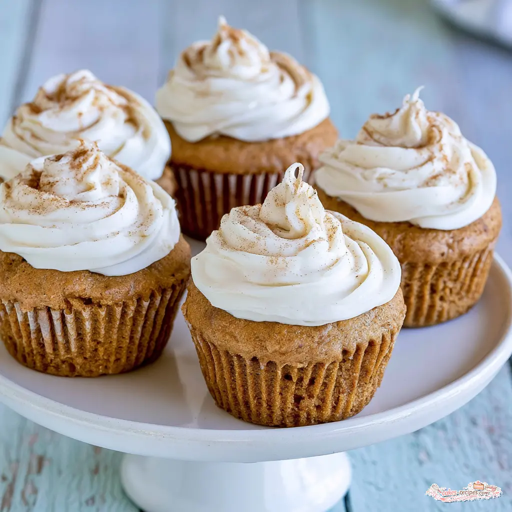 pumpkin muffins with cream cheese frosting 577534965