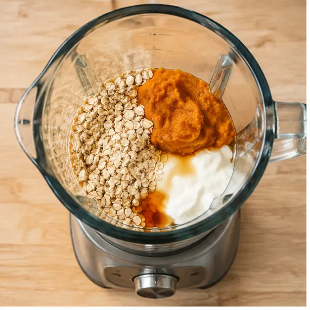 Step 1: Blending all ingredients into a smooth batter