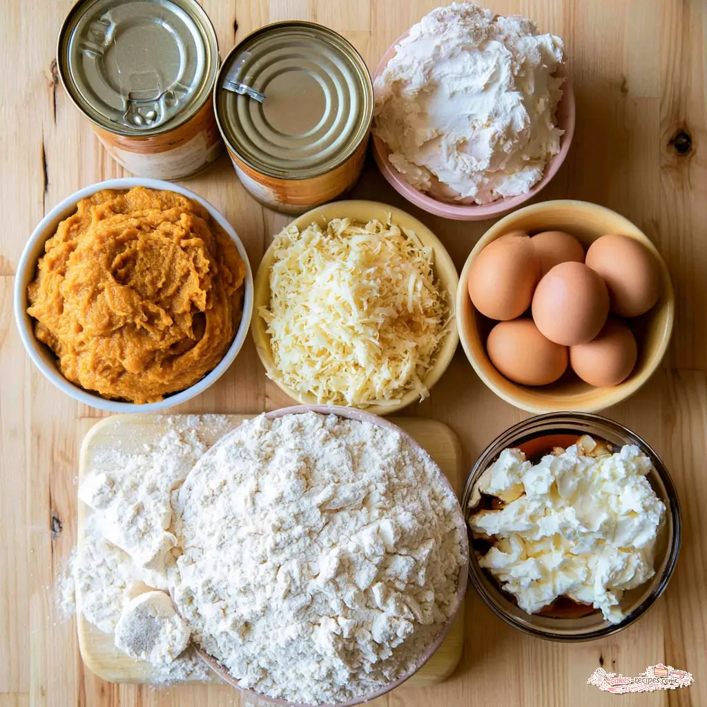 pumpkin scones with cinnamon maple glaze - main ingredients