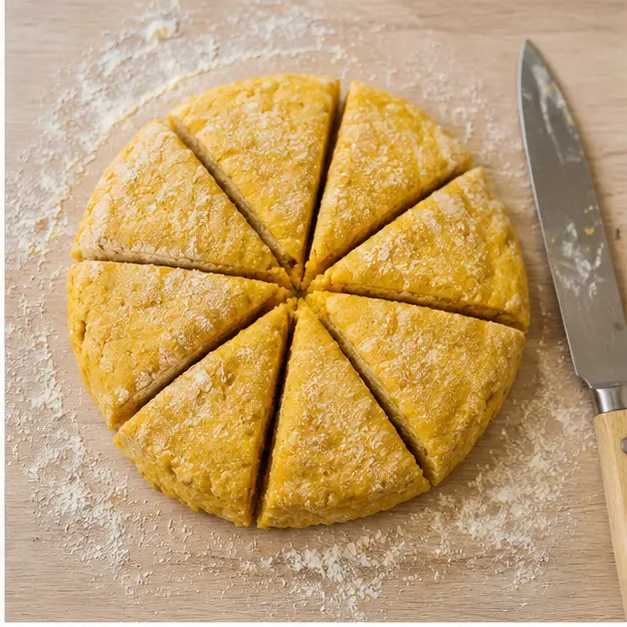 Step 2: Shaping and cutting the chilled dough into wedges