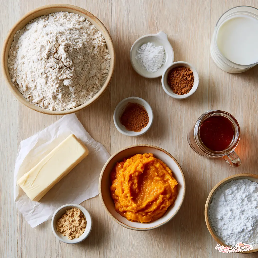 pumpkin scones with maple glaze - main ingredients