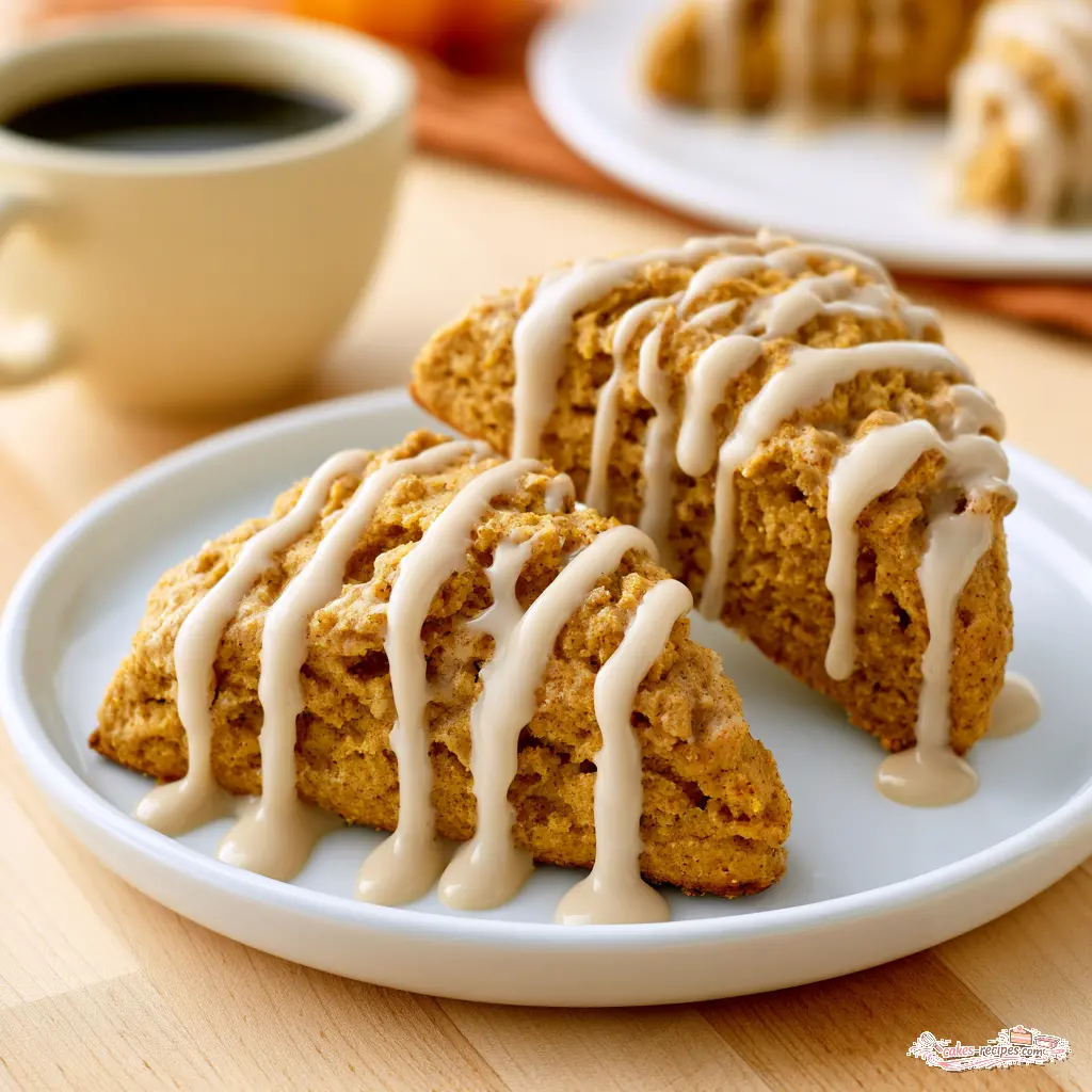 pumpkin scones with maple glaze - final presentation