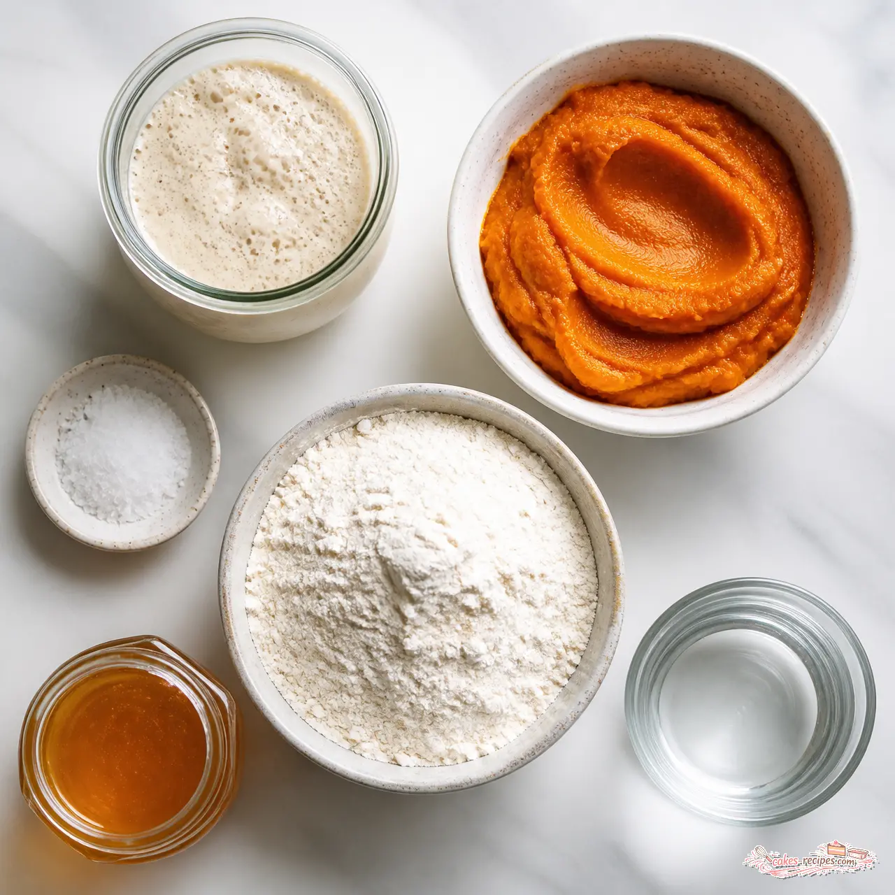 pumpkin sourdough bread - main ingredients