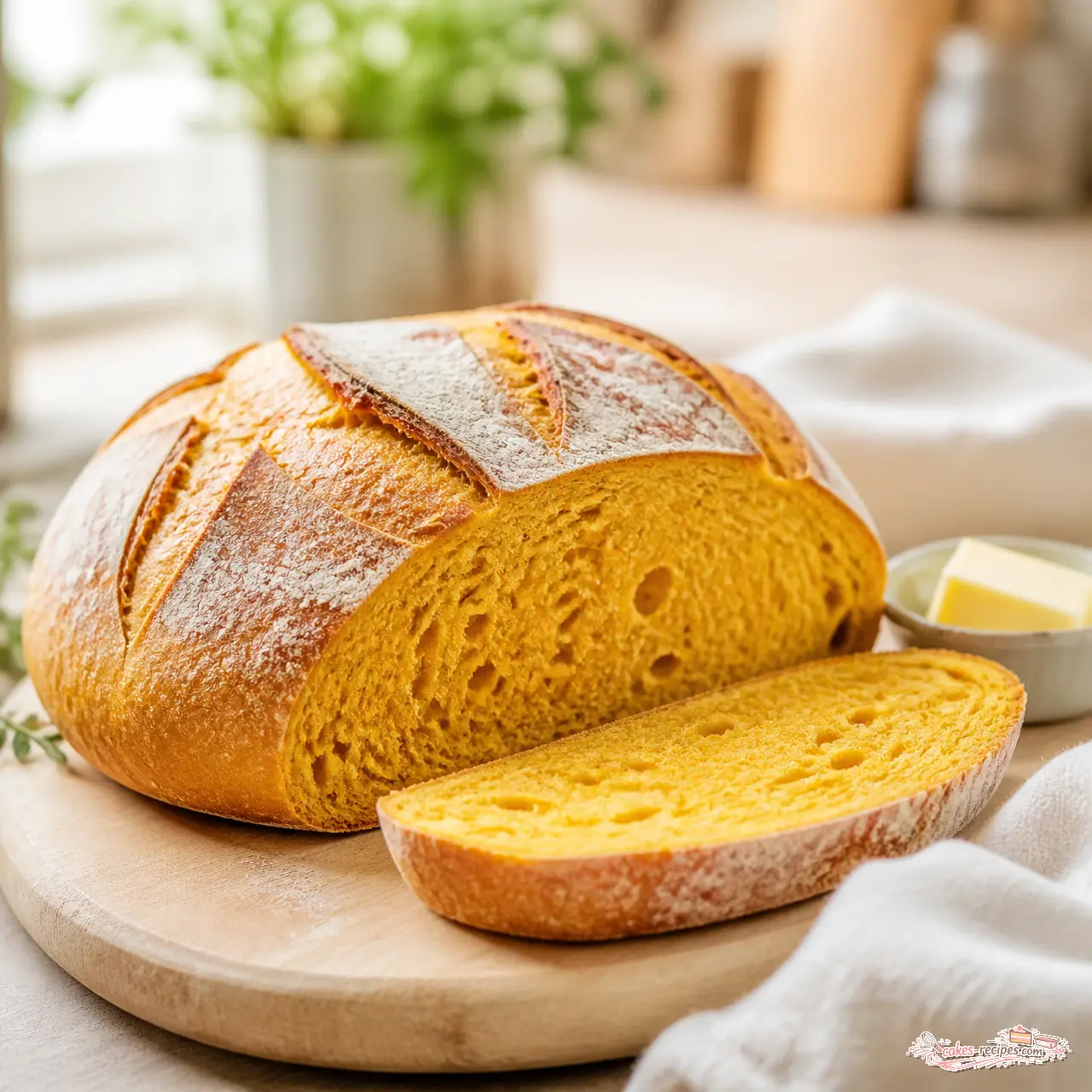 pumpkin sourdough bread - final presentation