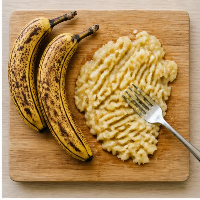 Mash bananas and blend in pumpkin puree