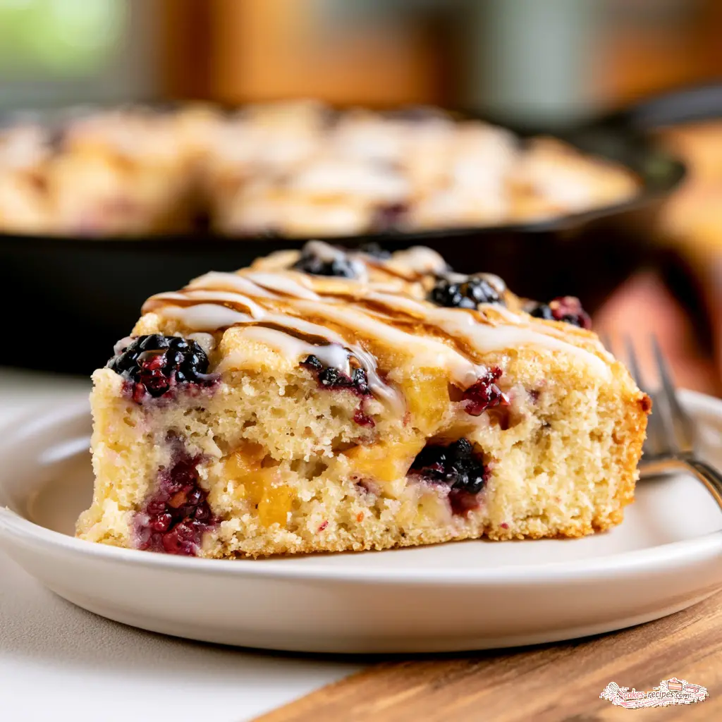 skillet peach cornbread - final presentation