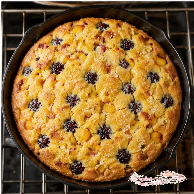 Step 4: Baking the cornbread until golden in the skillet